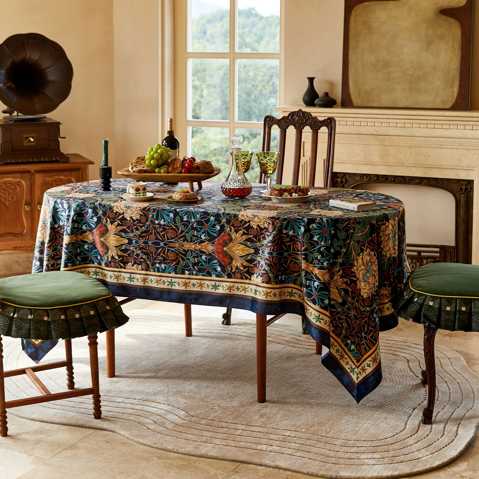 Dark Night Classic Floral Wallpaper