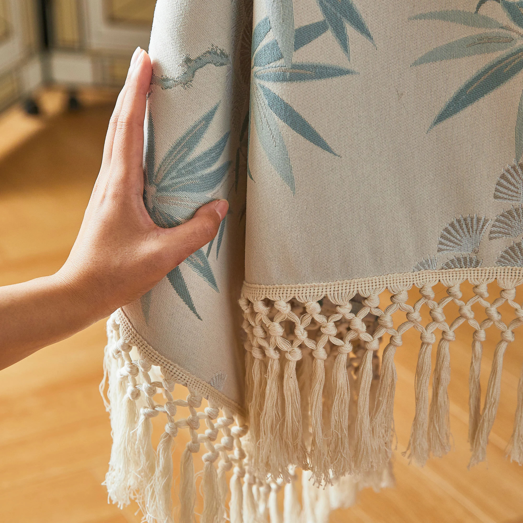 Ink and wash pine and bamboo tassel tablecloth - Image 6