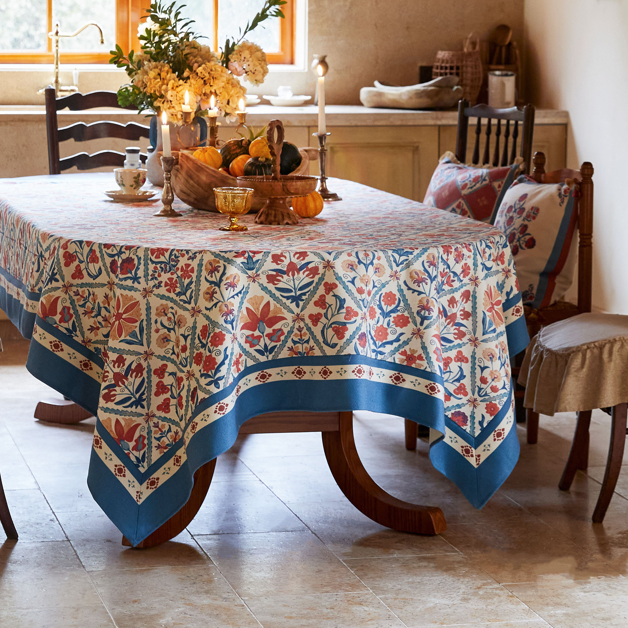 Mediterranean patchwork tablecloth
