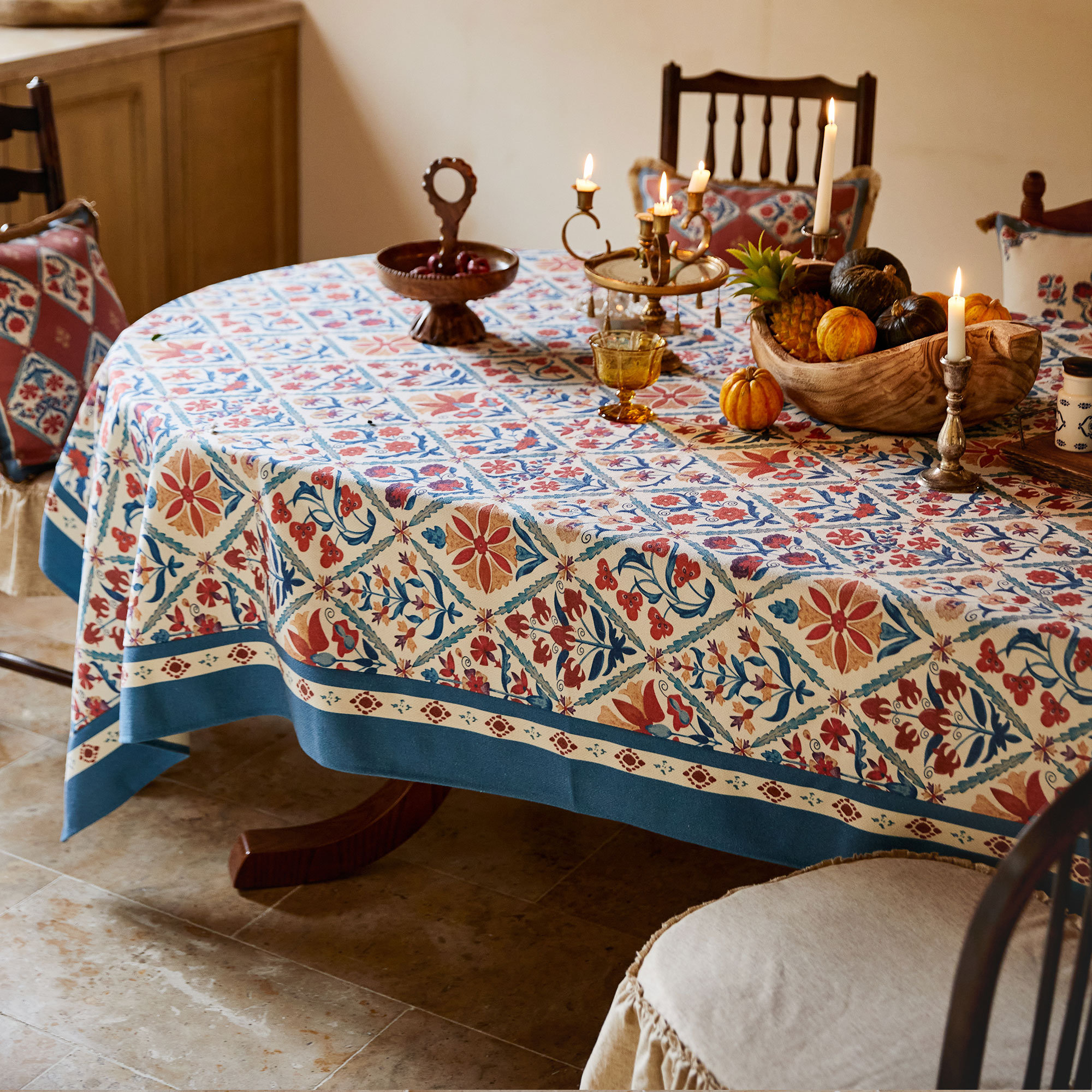 Mediterranean patchwork tablecloth - Image 4